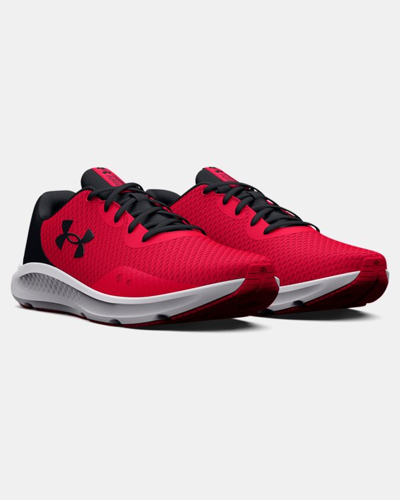 Men's UA Charged Pursuit 3 Wide (4E) Running Shoes, Red, pdpMainDesktop image number 3